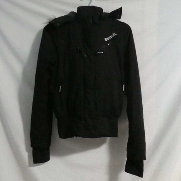 BENCH | xs - extra small | Black Winter Jacket W/ Thumbholes | Removeable Hood - Picture 2 of 16